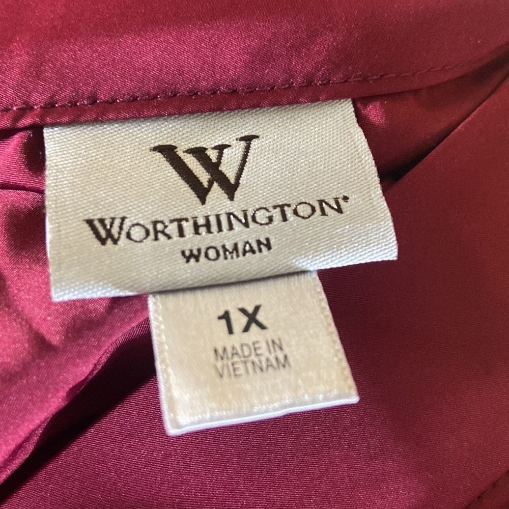 New Worthington Woman Color Burgundy Blouse Size 1X - Picture 9 of 13